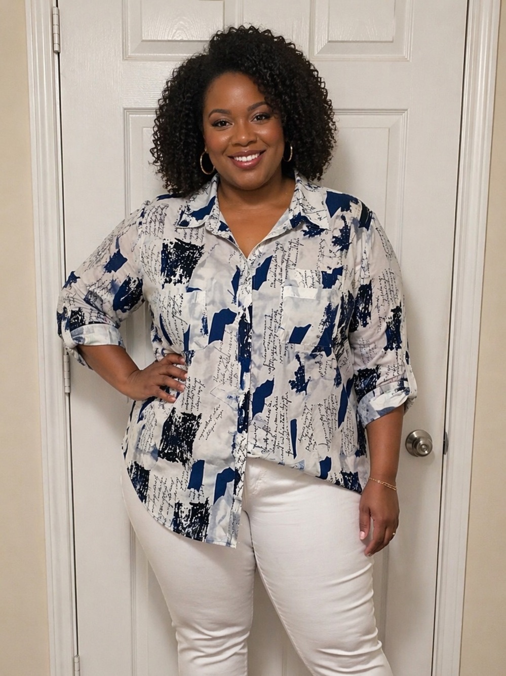 Stylish Blue and White Men's Shirt